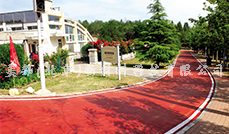 陽(yáng)泉北山公園鋪設(shè)美邦瀝路力彩色路面